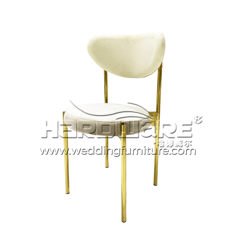 Gold Metal Leg Dining Chair