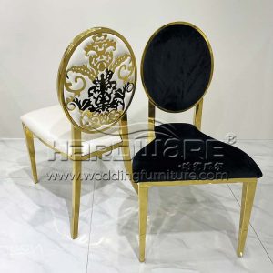 Elegant Golden Pattern Back Luxury Party Chair