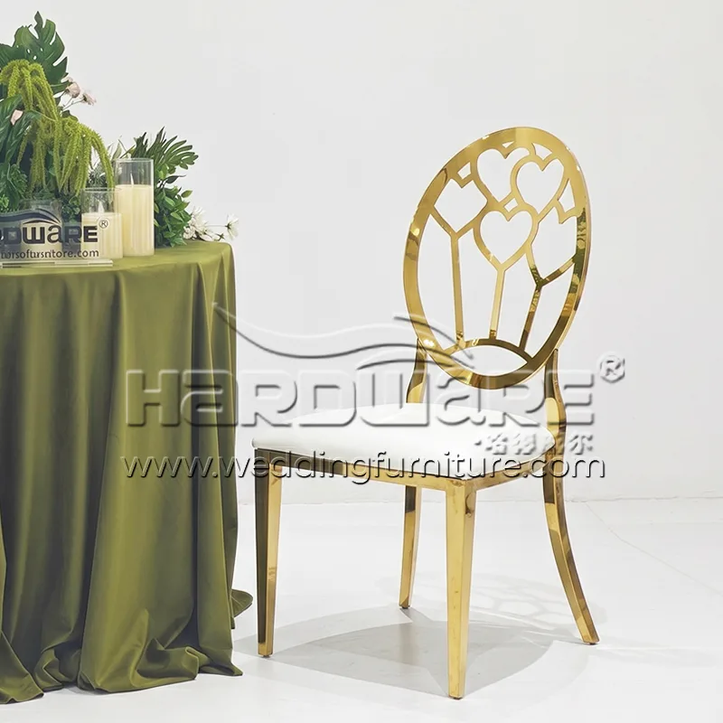 Heart Back Superb Process Stainless Steel Wedding Chair