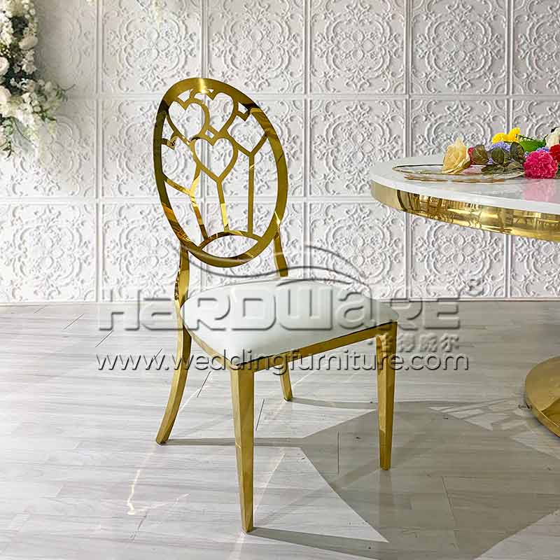Heart Back Superb Process Stainless Steel Wedding Chair