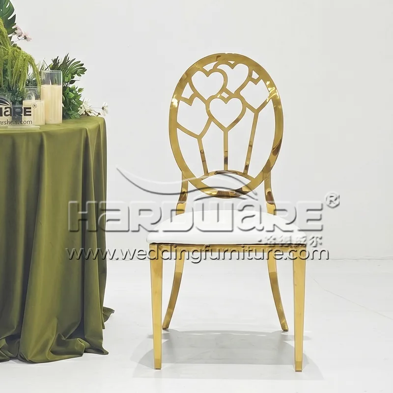 Heart Back Superb Process Stainless Steel Wedding Chair