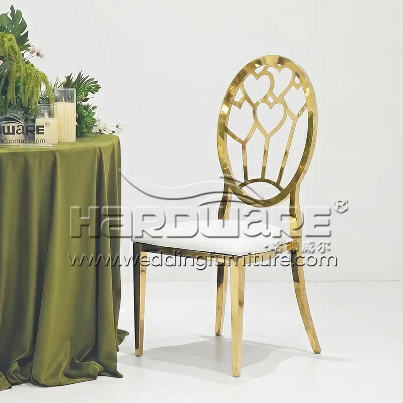 Heart Back Superb Process Stainless Steel Wedding Chair