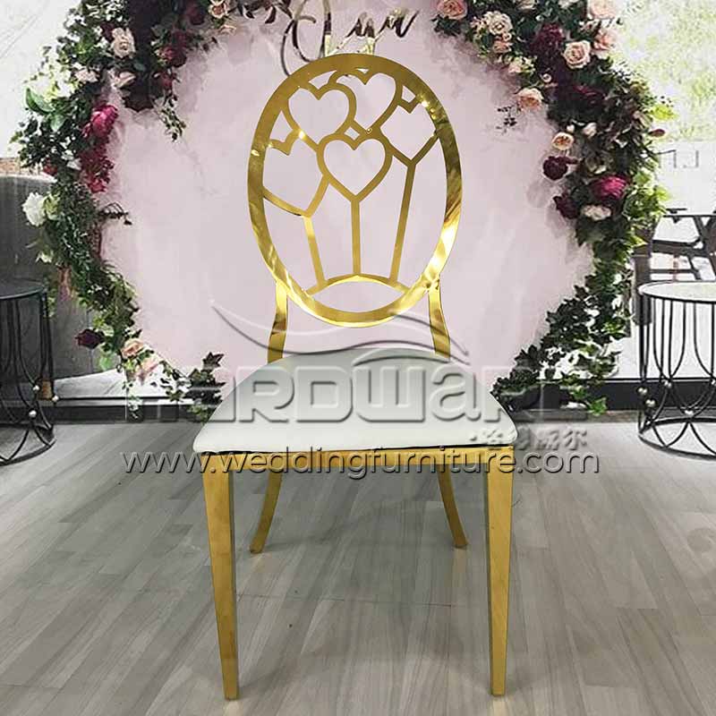 Heart Back Superb Process Stainless Steel Wedding Chair