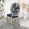 Stainless Steel Frame Velvet Seat Elegant Banquet Chair