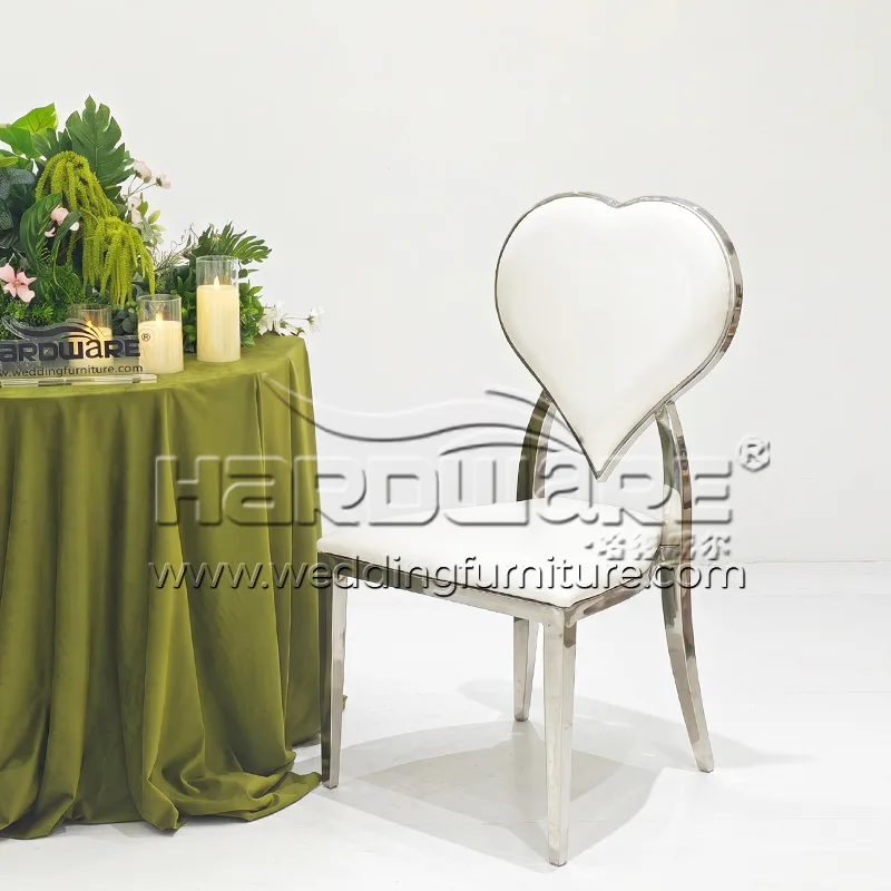 Heart Back Stainless Steel New Model Wedding chairs