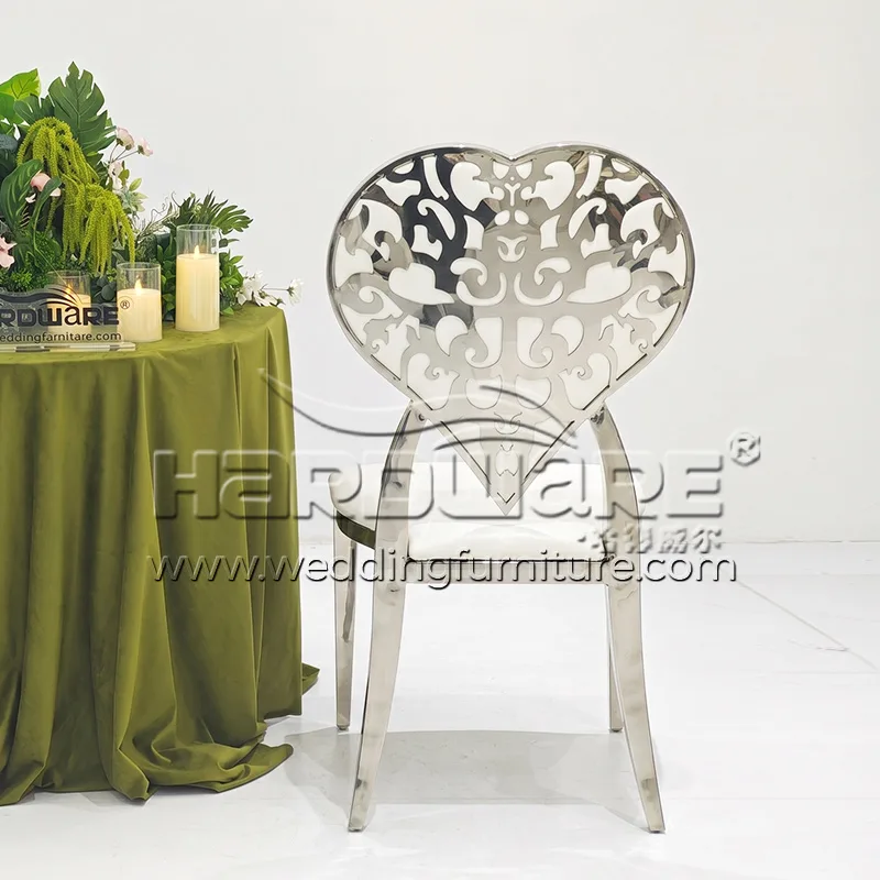 Heart Back Stainless Steel New Model Wedding chairs