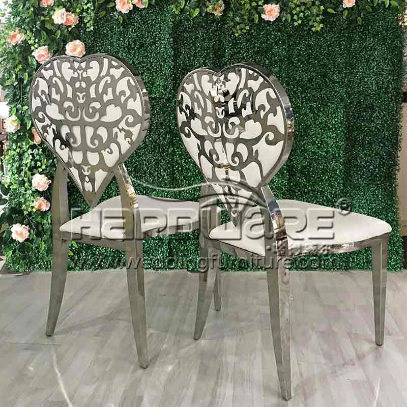 Heart Back Stainless Steel New Model Wedding chairs
