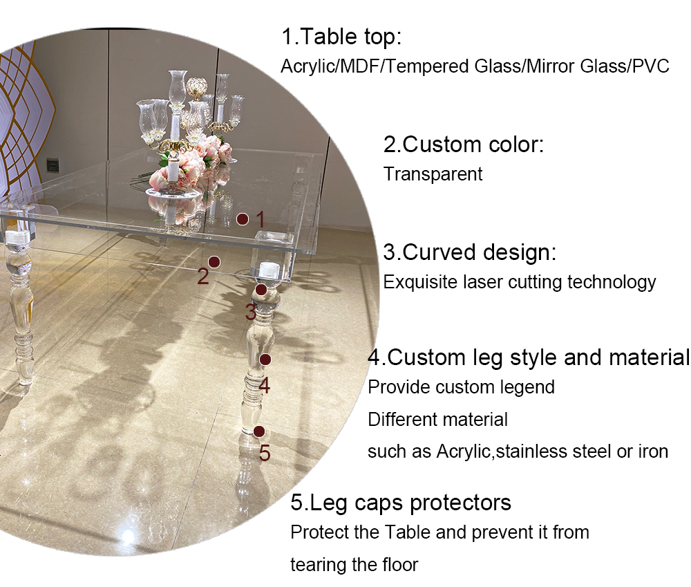 Table Clear Crystal Acrylic