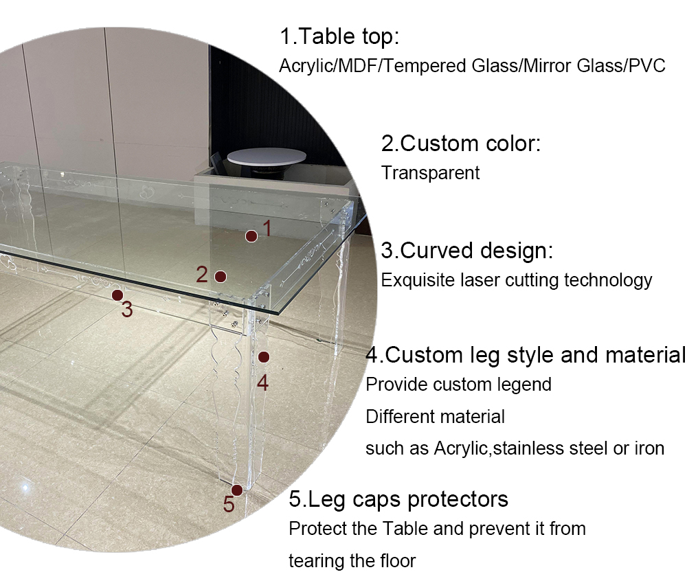 Clear Crystal Acrylic Wedding Table