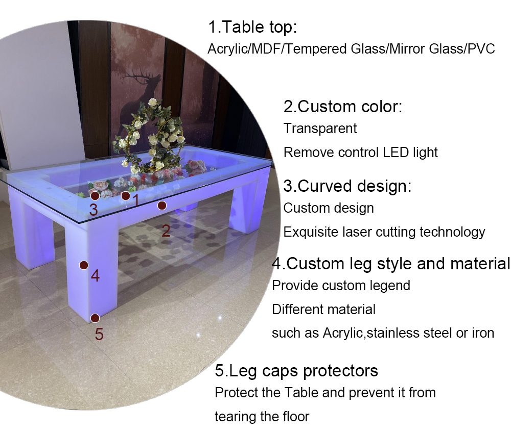 Table rectangle acrylic