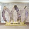Gold Luxury Lotus Shape Acrylic Wedding Backdrop