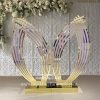 Gold Luxury Lotus Shape Acrylic Wedding Backdrop - Image 3