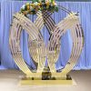 Gold Luxury Lotus Shape Acrylic Wedding Backdrop - Image 2