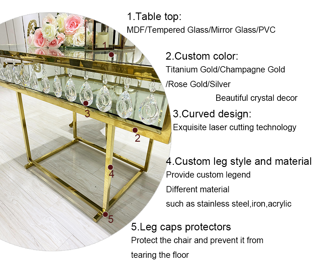 Glass Wedding Crystal Table