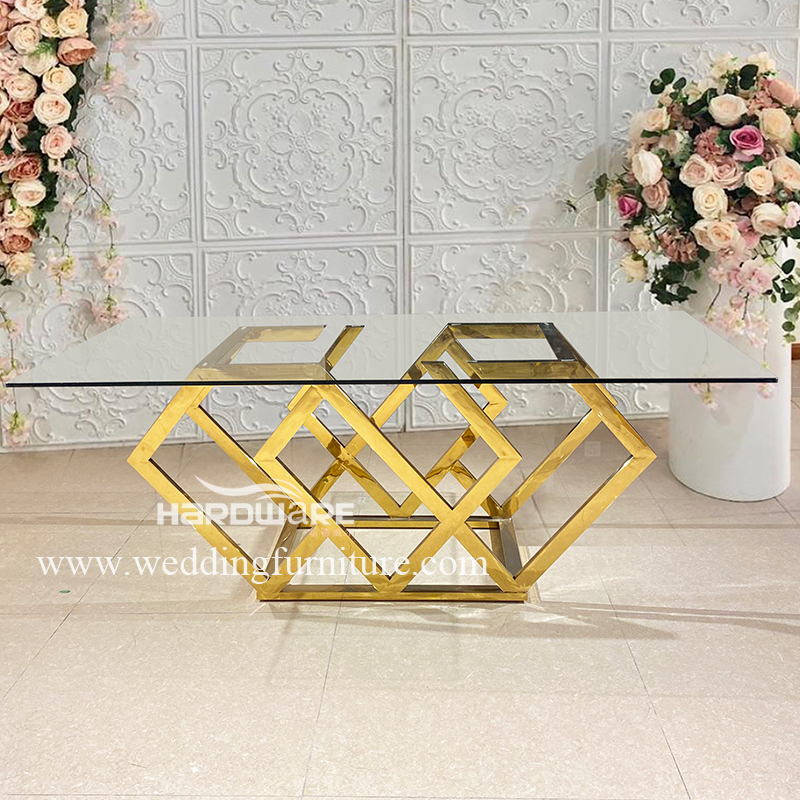 Diamond shape glass wedding event tables