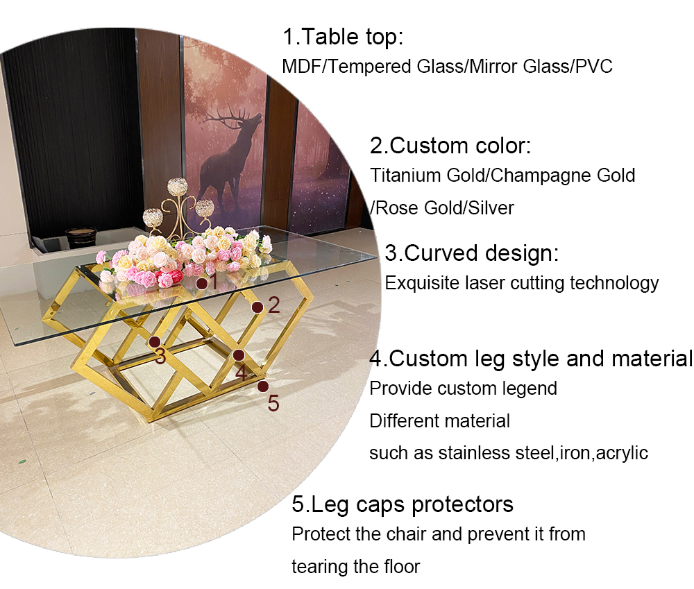 Glass Wedding Event Tables