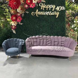 Hotel 3-seater Velvet Wedding Sofa