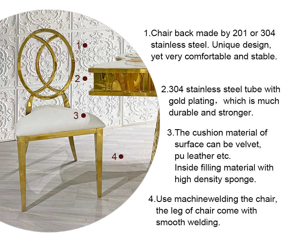 Luxury Hot Recommend Golden Stainless Steel Chair