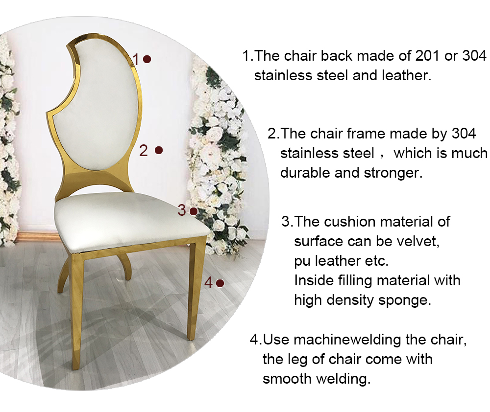 Gold Stainless Steel Dining Chairs