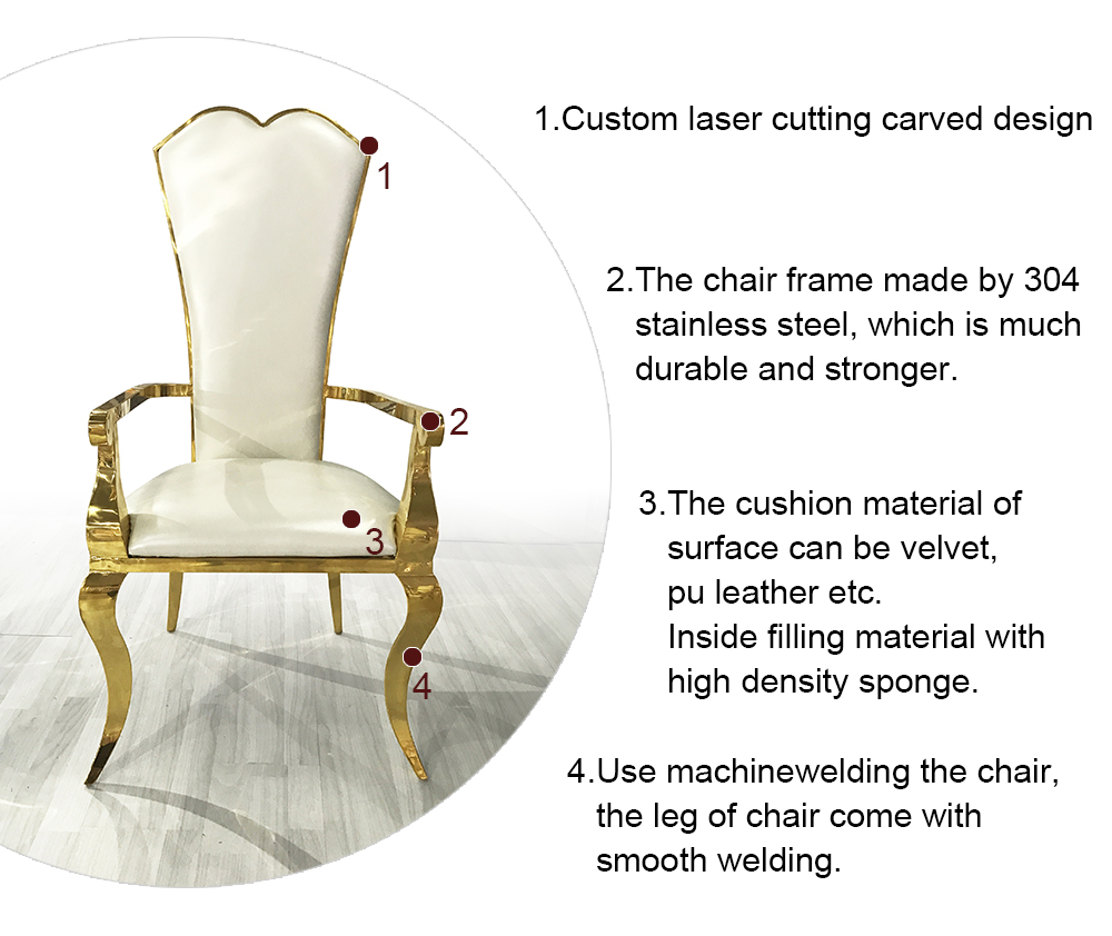 Armrest wedding throne chair