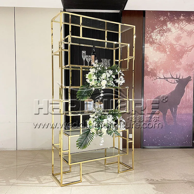 Gold Stainless Steel Wine Shelf