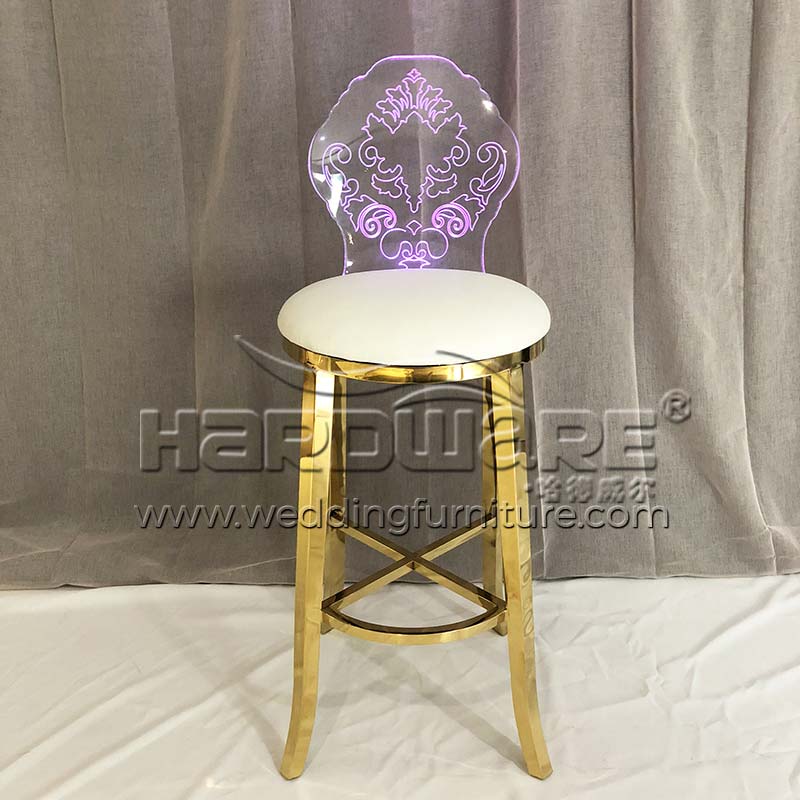 Led Acrylic Back Bar Stool