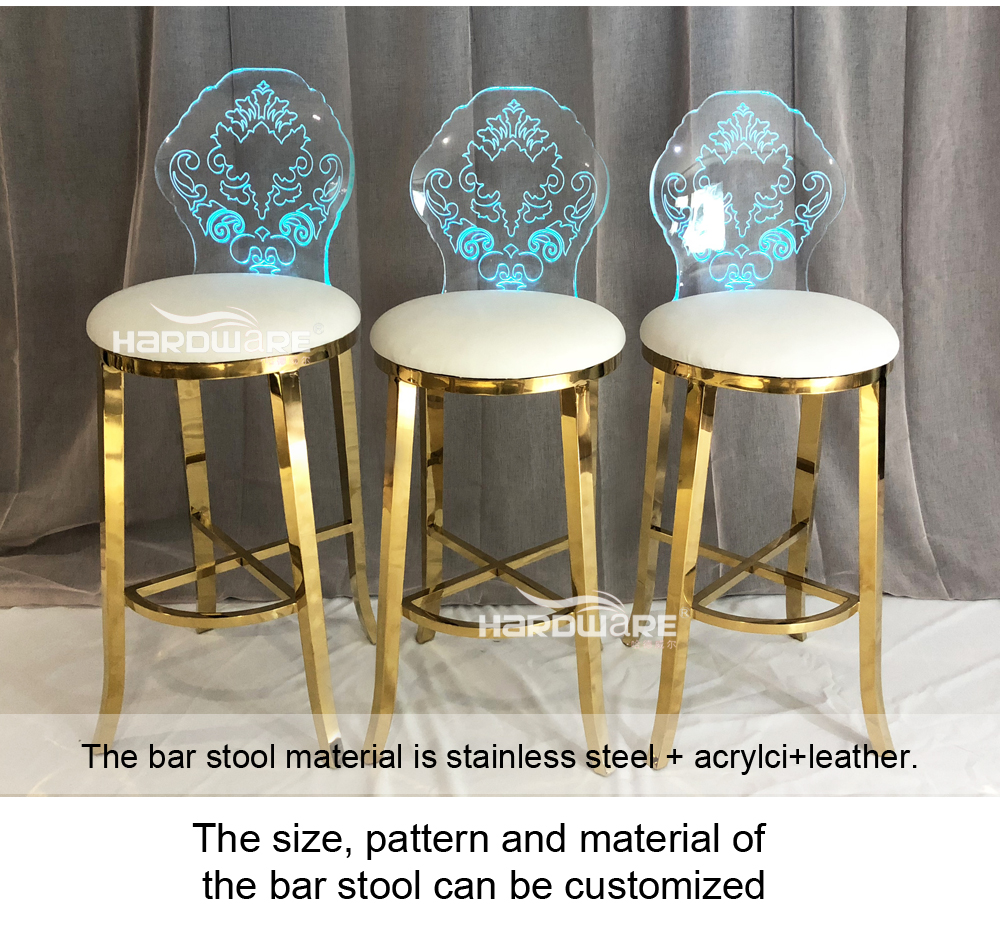 Led Acrylic Back Bar Stool