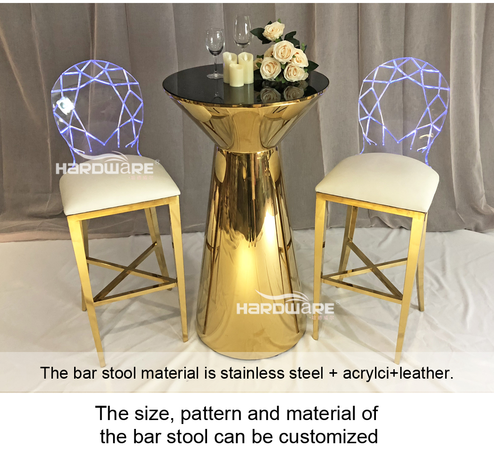 Acrylic Back Stainless Steel Bar Stool