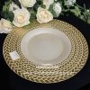 Olive branch shape gold glass charger plate - Image 2