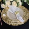 Olive branch shape gold glass charger plate - Image 4