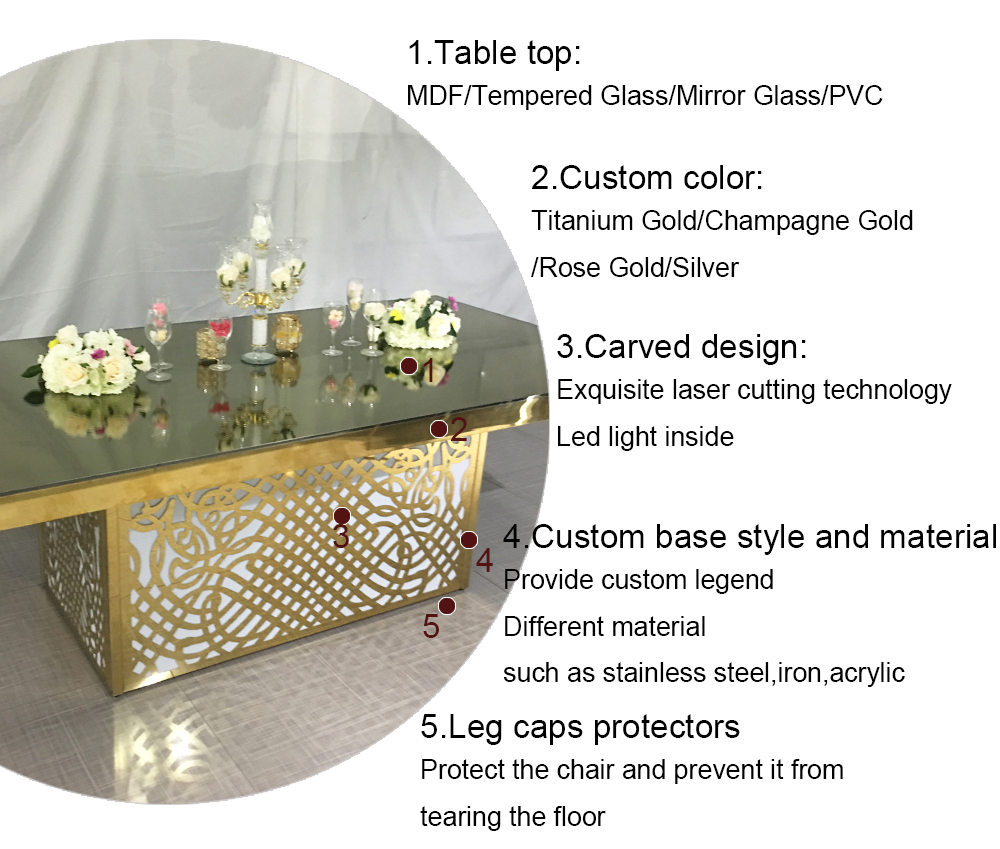 led wedding table