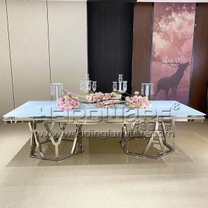Silver Stainless Steel Luxury Wedding Table