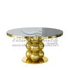 Table Gold Stainless Steel Round MDF Wedding Table - Image 3