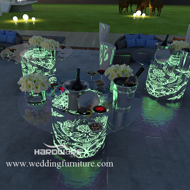 led wedding table