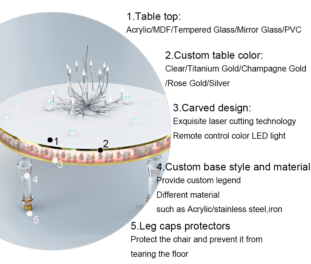 led wedding table