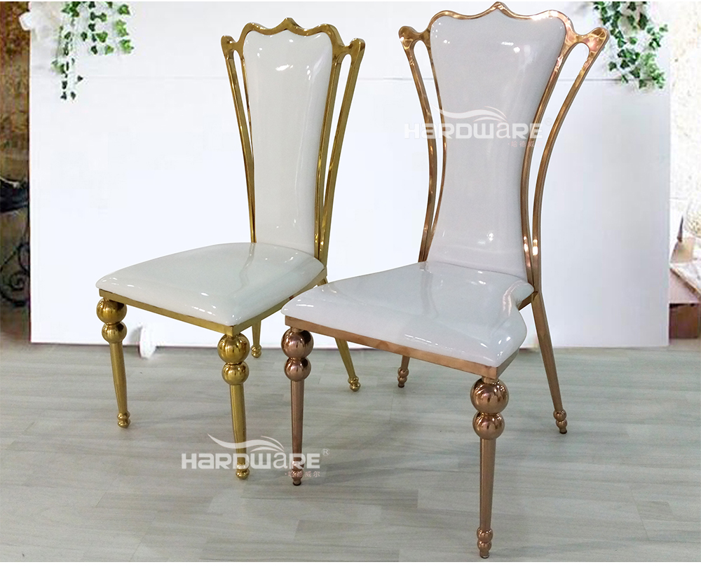 High Back Plate Metal PU Leather Stainless Steel King Chair