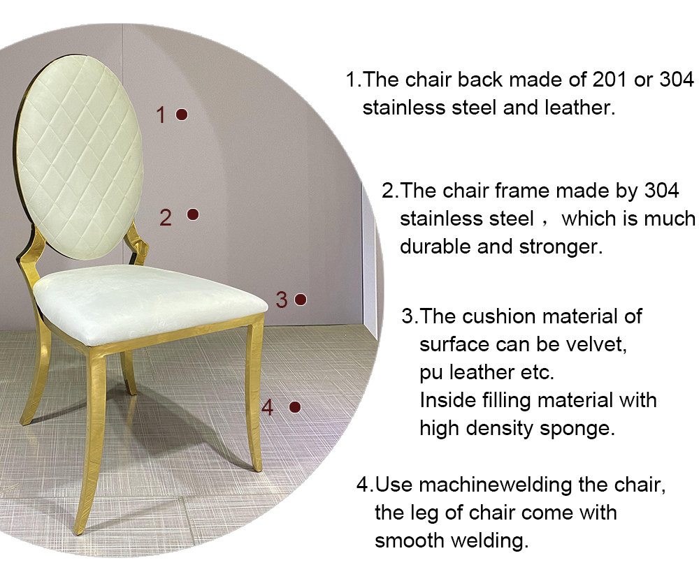 Titanium Golden Stainless Steel Wedding Chair