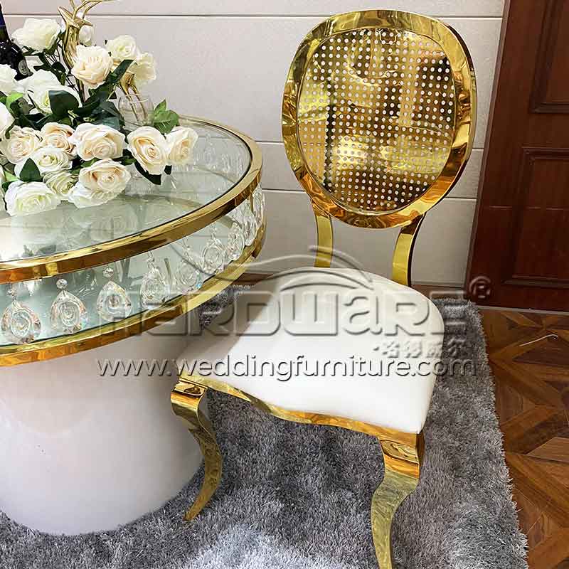Event furniture titanium golden stainless steel chair
