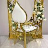 Heart Shape Back Stainless Steel White Leather Dining Chair - Image 4