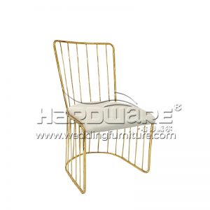 Gold Tube Event Modern Velvet Cushion Chair