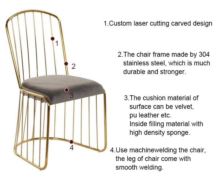 Gold Tube Event Modern Velvet Cushion Chair