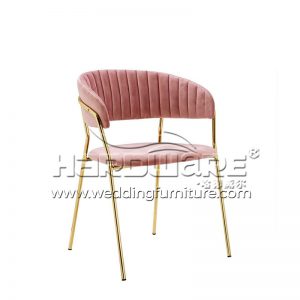 Pink Velvet Modern Dining Room Chairs