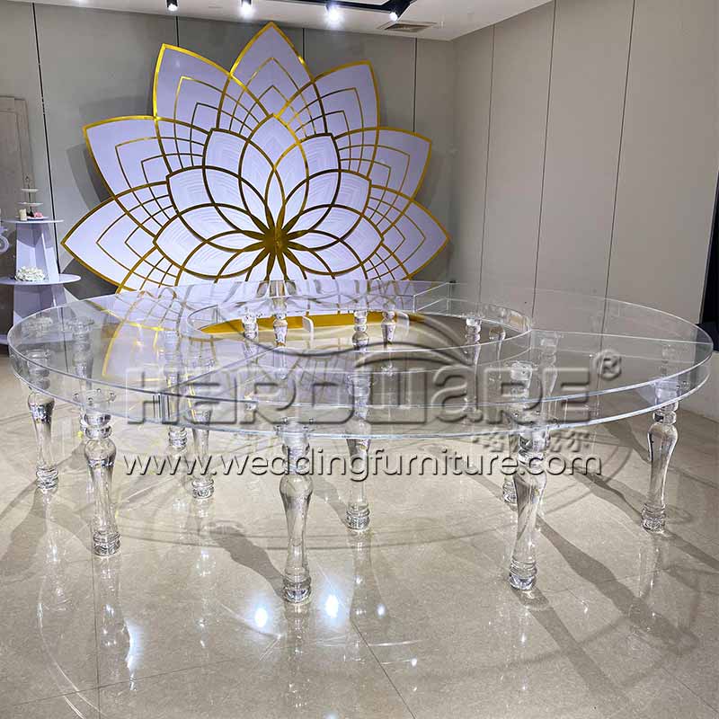 Customize Semicircle Transparent Acrylic Event Table
