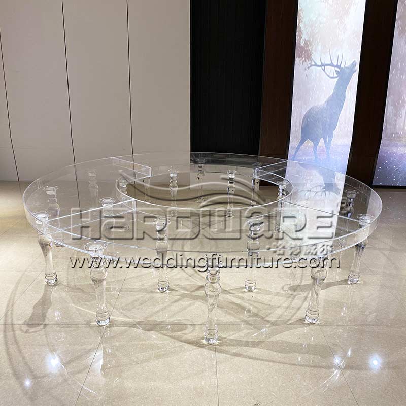 Customize Semicircle Transparent Acrylic Event Table