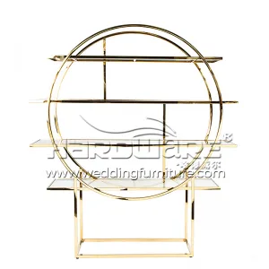 Metal Gold Glass Shelf Wine Rack