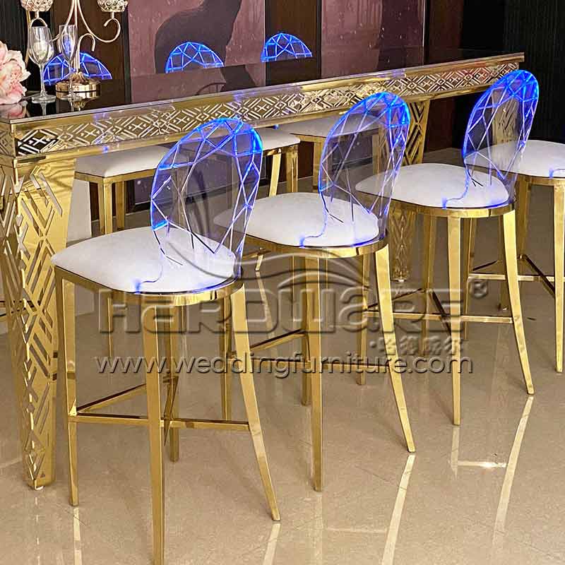 Acrylic Back Stainless Steel Bar Stool