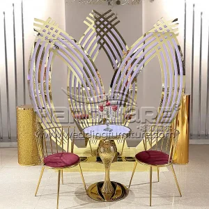 Lotus Shape Gold Acrylic Wedding Backdrop