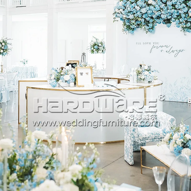 Half Round White Acrylic Bar Counter