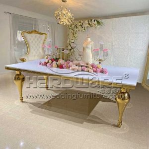 Gold Stainless Steel Dinner Table