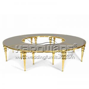 S Shape Gold Stainless Steel Dining Table